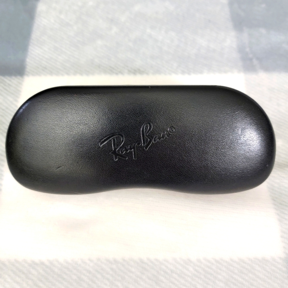 Ray Ban Black Leather Hard Shell Protective Clamshell Sunglasses Case